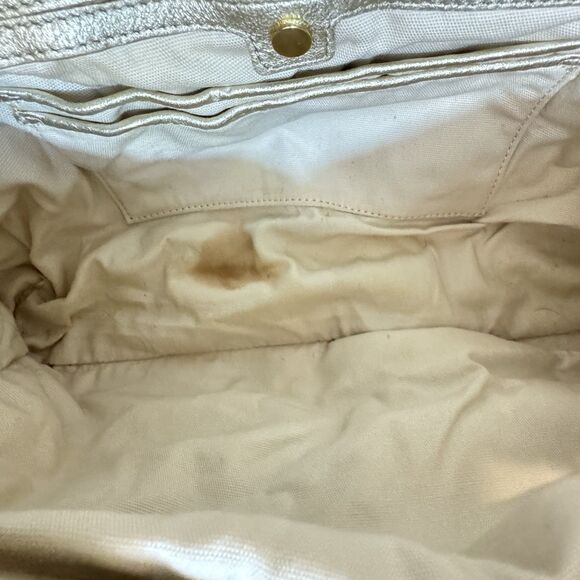 Tory Burch Thea Straw Tote With Chain And Metallic Leather Shoulder Strap Tassle - Picture 12 of 16